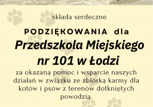 Podziękowania za udział w zbiórce od Fundacji w formie graficznej.