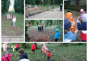 Dzieci sprzątają pobliski park.