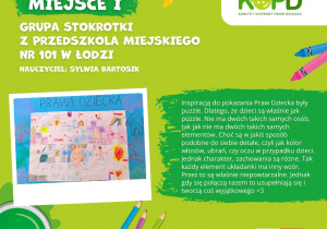 zrzut ekranu ze strony organizatora z wynikami konkursu "Prawa dziecka"