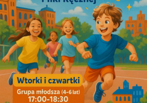 Plakat informujący o zajęciach sportowych dla dzieci