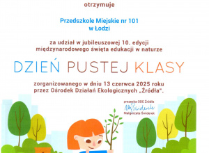 Certyfikat - Dzień Pustej klasy