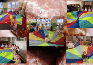 Kolaż - zabawy z chustą