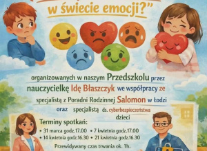 "Jak wspierać dziecko w świecie emocji?" - bezpłatne warsztaty