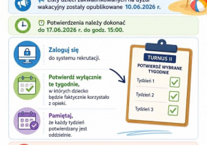 Dyżur wakacyjny 2026 - potwierdzenie korzystania z opieki