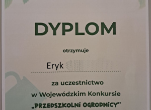 Wojewódzki Konkurs "Przedszkolni Ogrodnicy"
